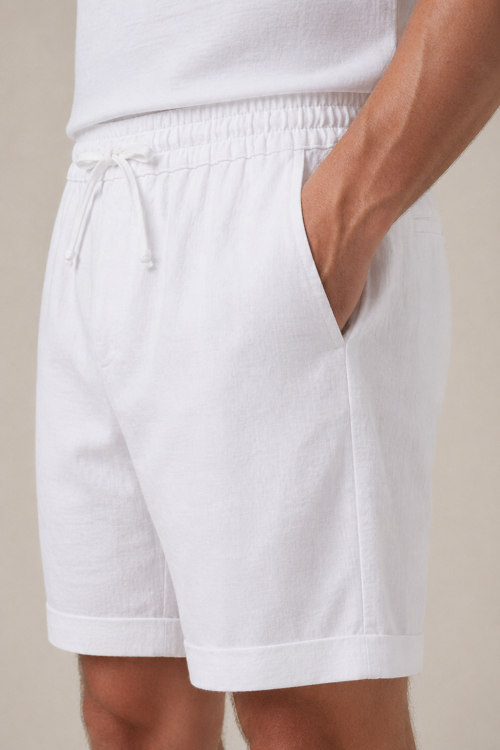 White Linen Bayside Shorts