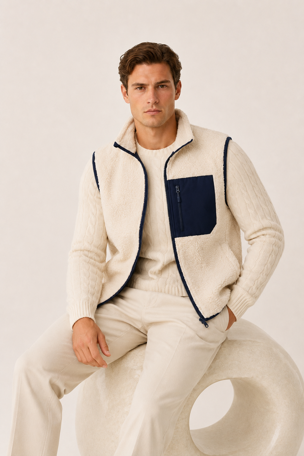 Montreux Fleece Gilet Cream