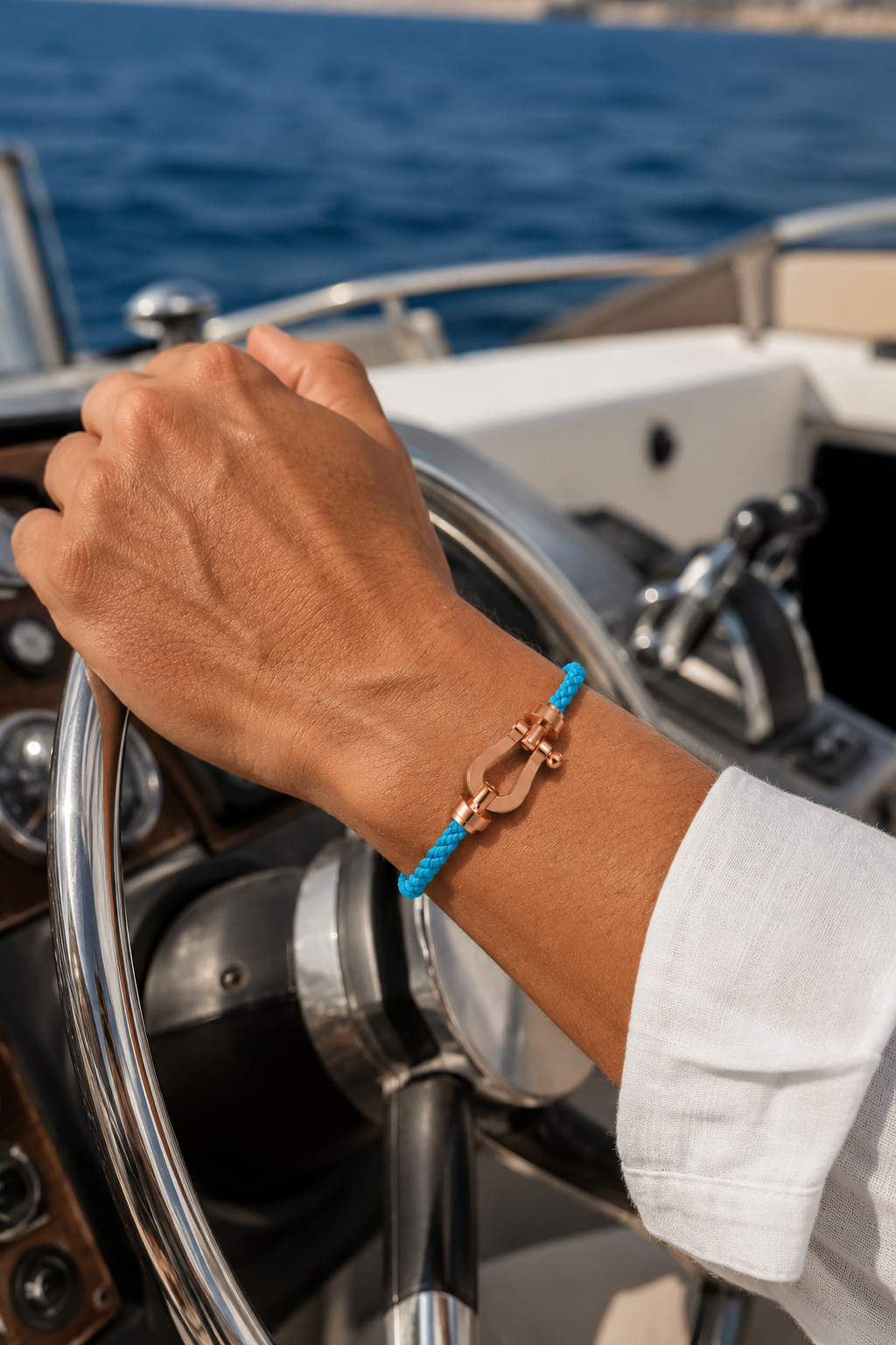 Aurelio Bracelet Light Blue / Rose Gold