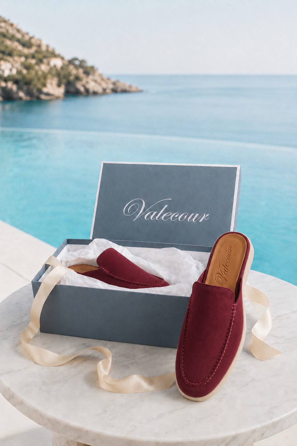 Ancestral Suede Mule Burgundy