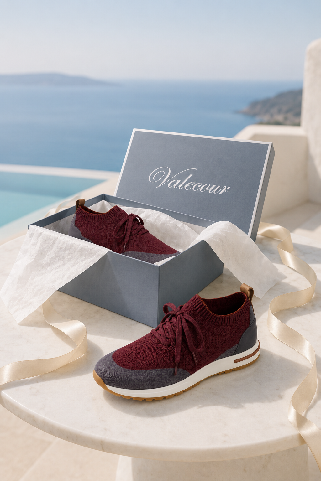 Selano Mesh Slip-On Burgundy