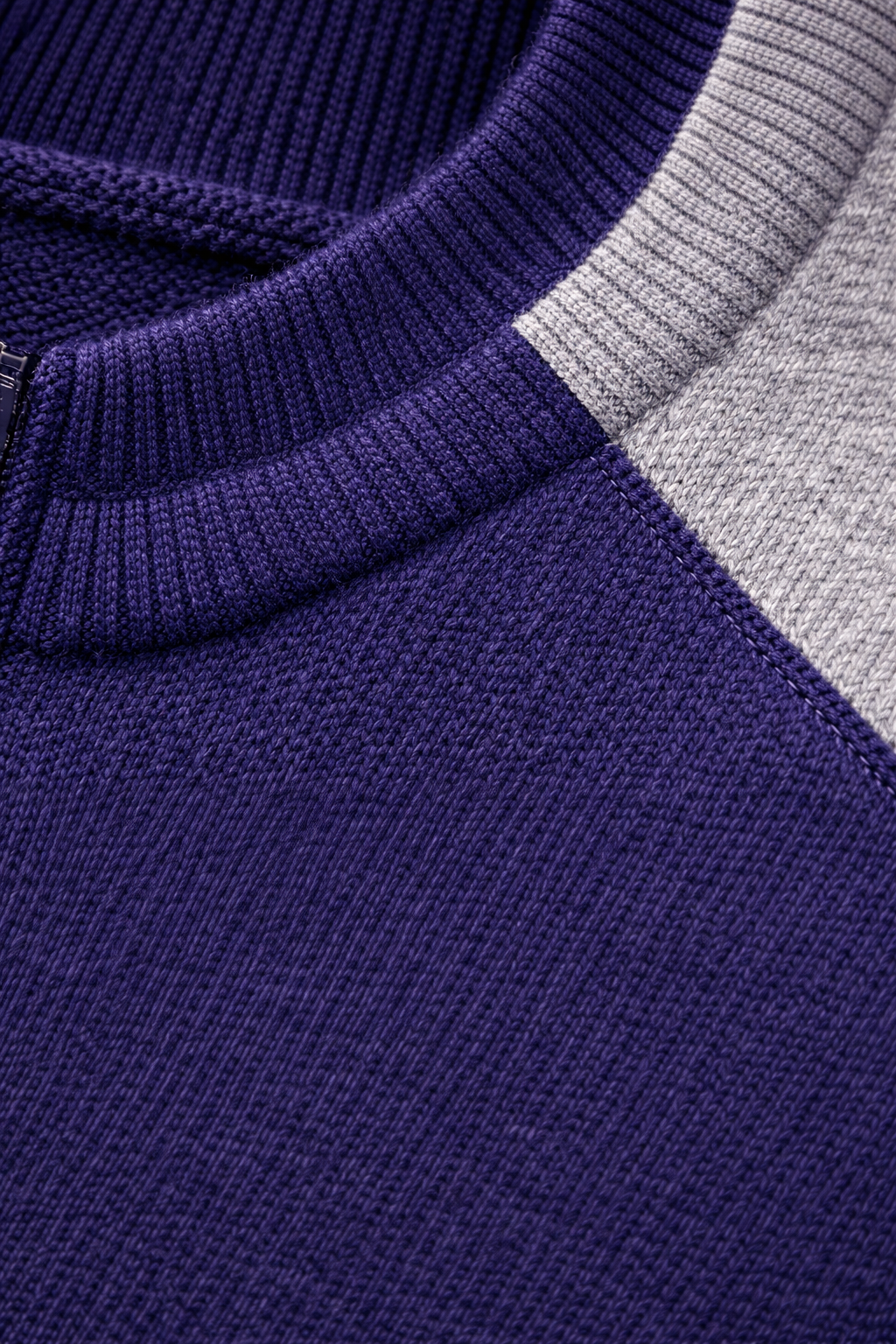 Two-Tone Knit Set Blue