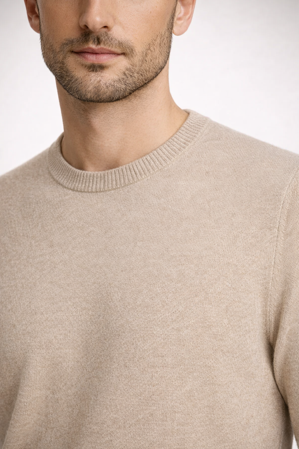 Fine Wool Crewneck Beige