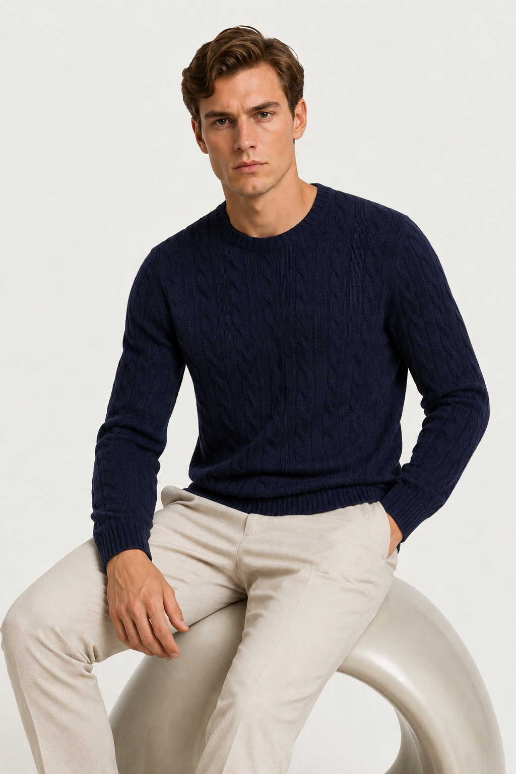 Artisan Cable Knit Navy