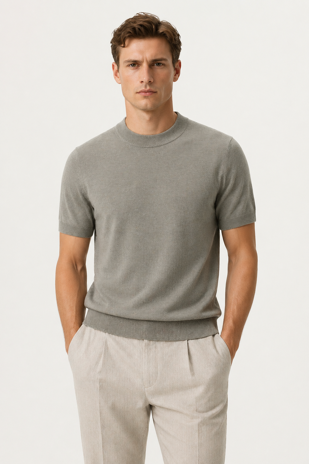 Azure Knit Tee Stone Green