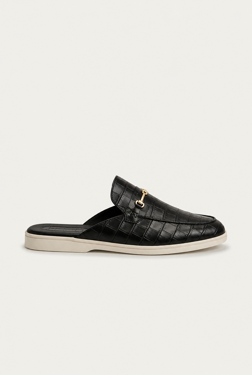 Croco Mule Gloss Black
