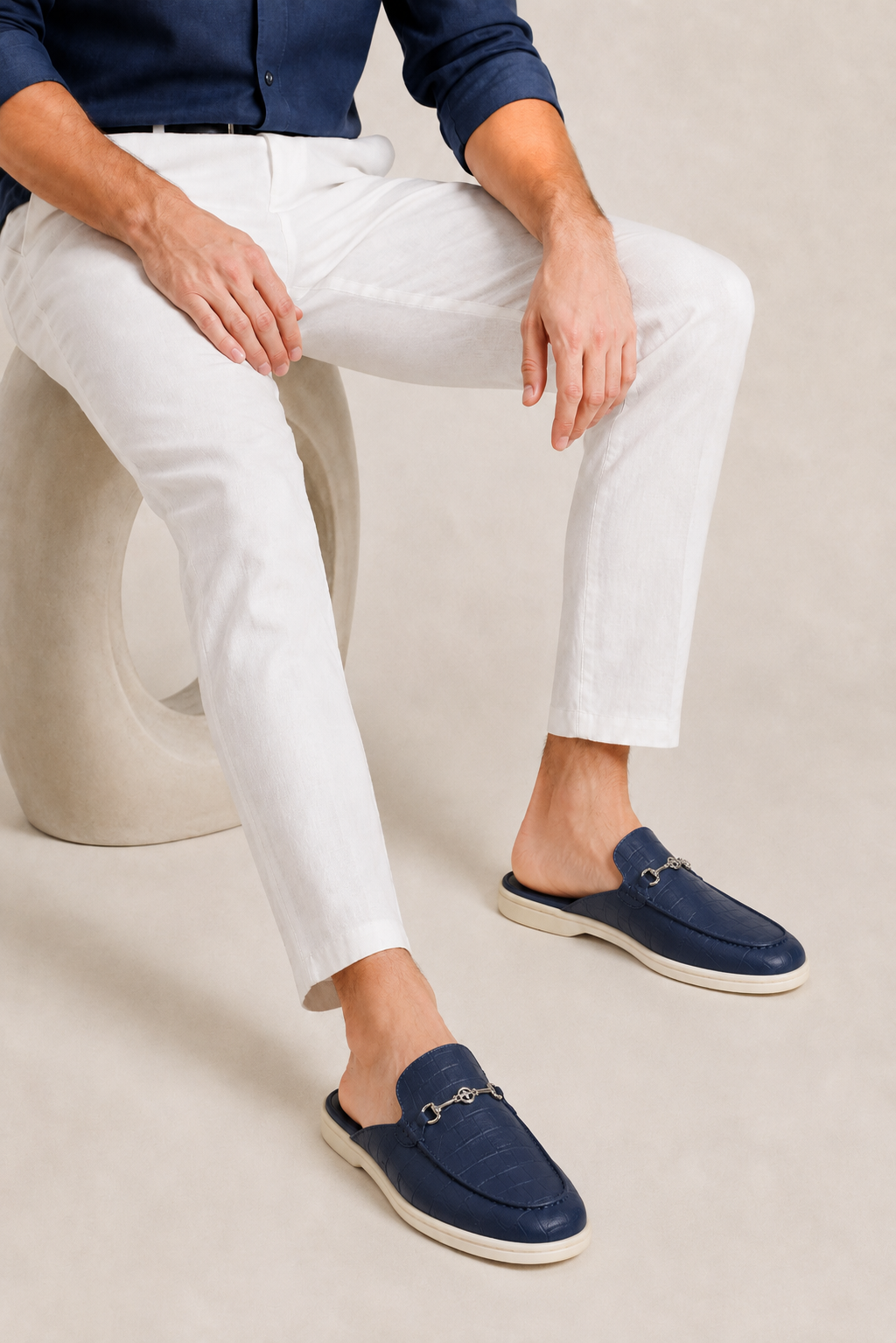 Croco Mule Navy