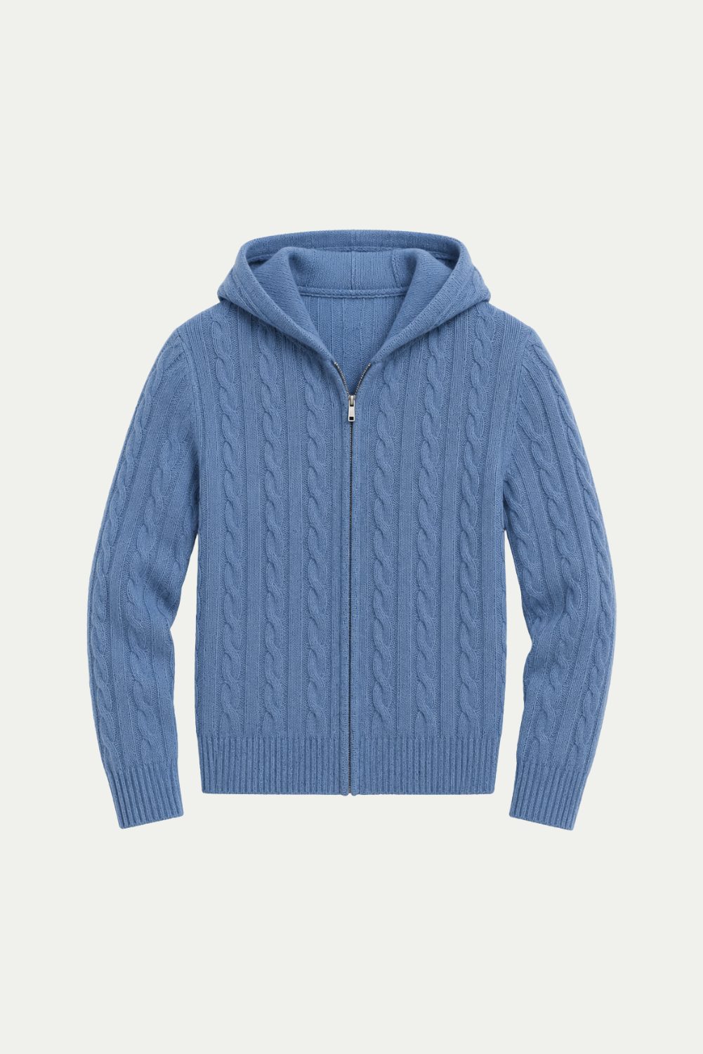 Hooded Cable Knit Royal Blue