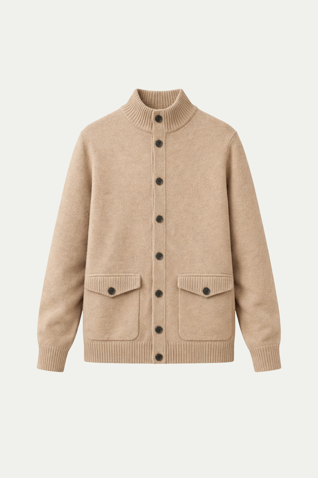 Knit Button Cardigan Sand