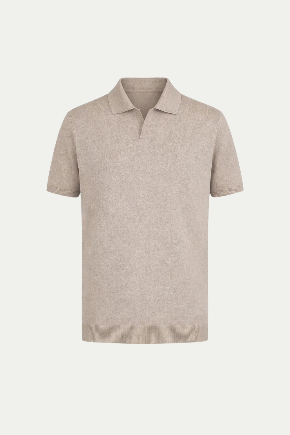 Classic Buttonless Polo – Taupe