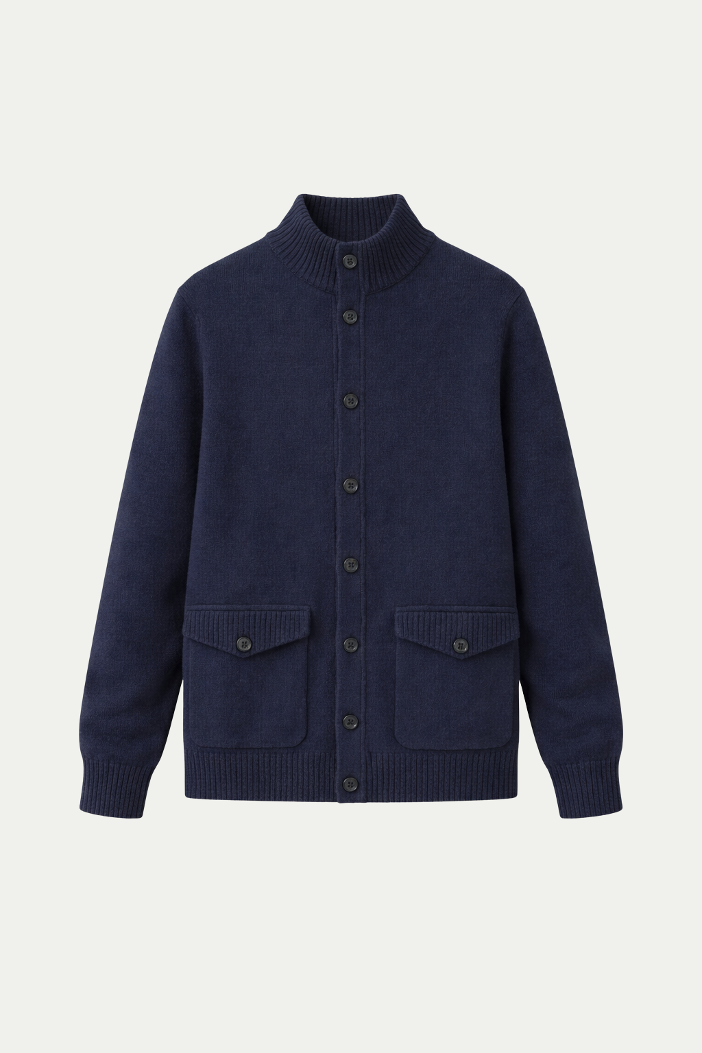 Knit Button Cardigan Navy