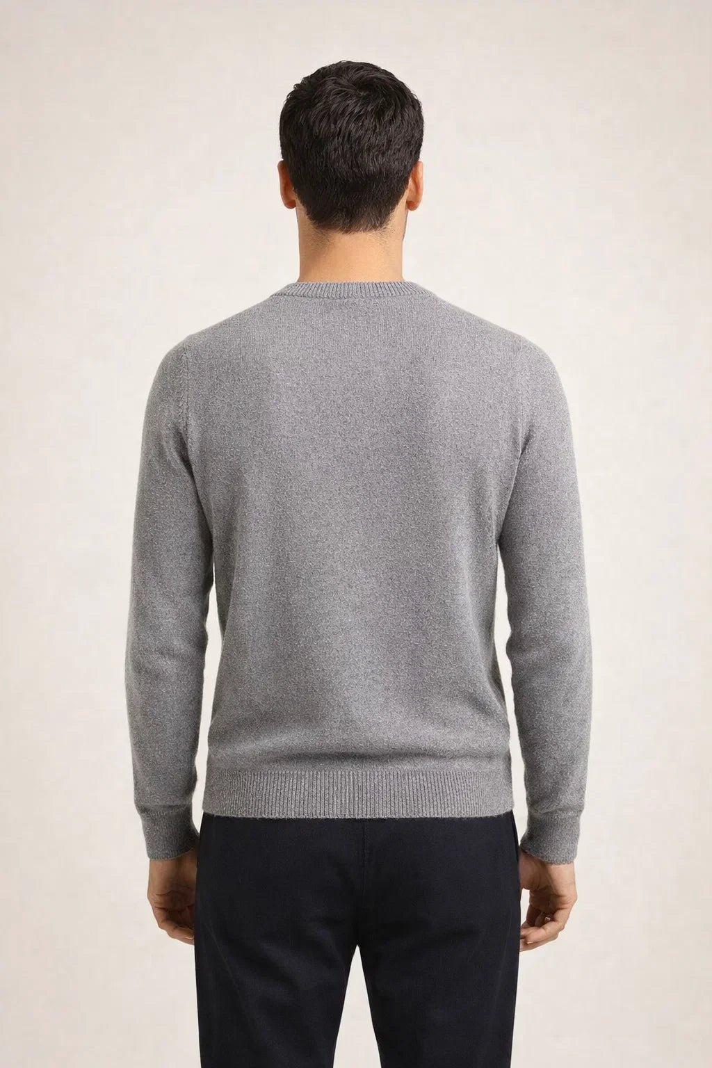 Fine Wool Crewneck Light Grey