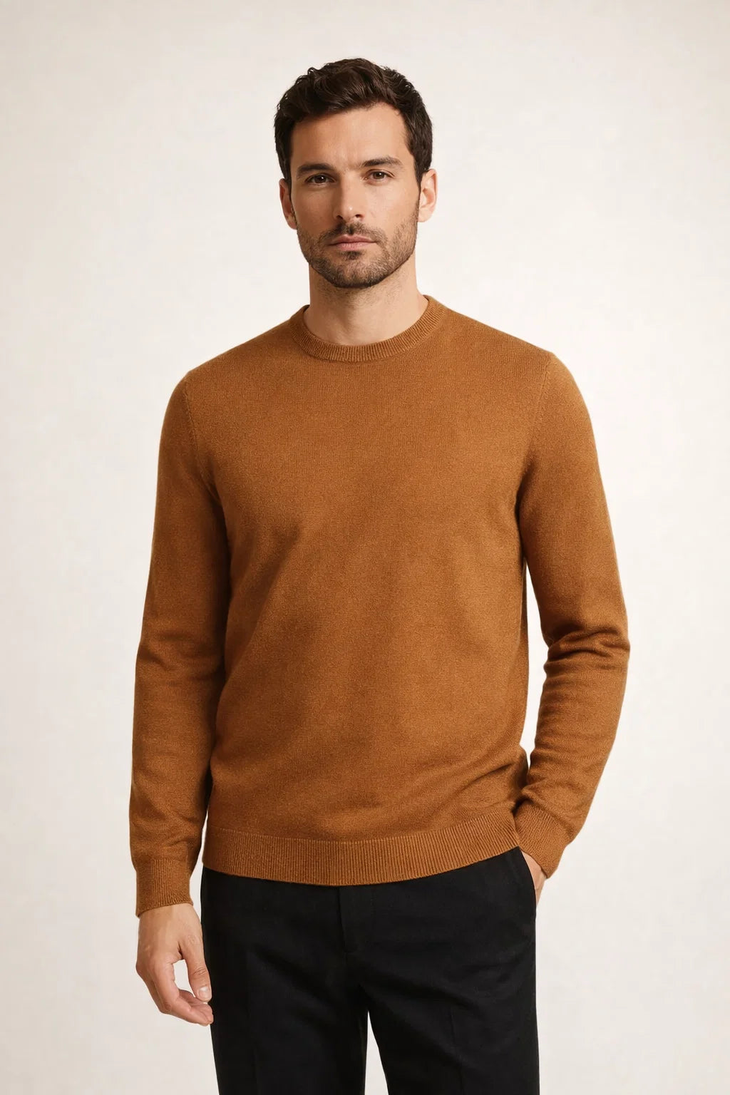 Fine Wool Crewneck Caramel