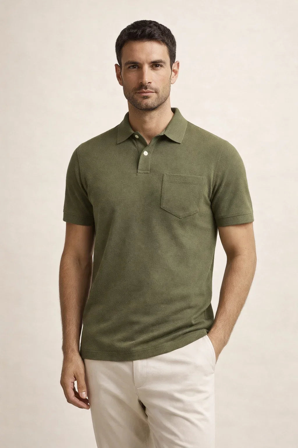 Riviera Terry Polo Olive
