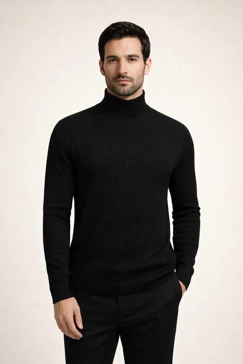 Ribbed Turtleneck Black