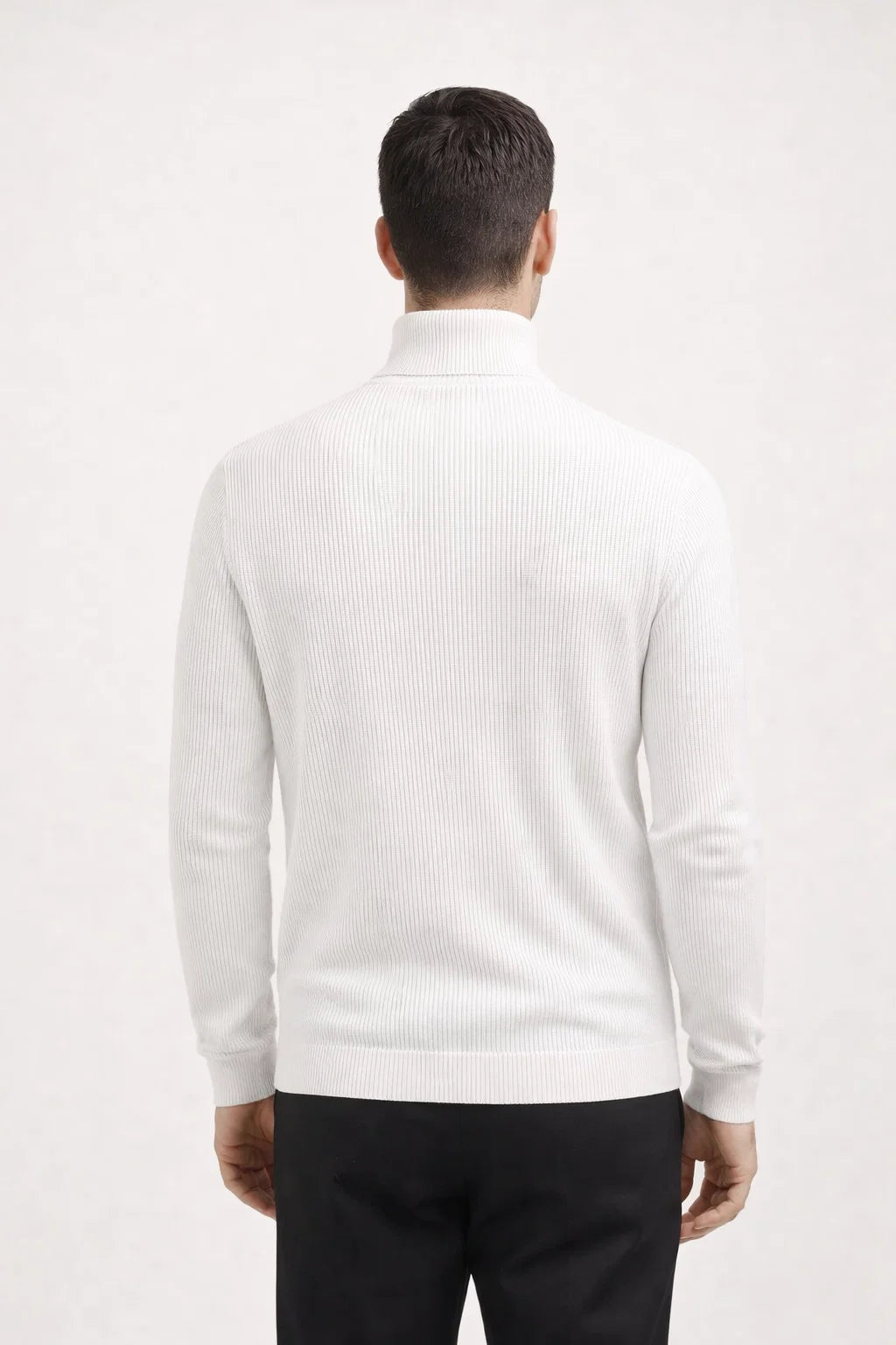 Ribbed Turtleneck White
