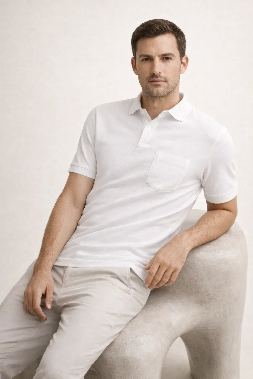 Riviera Terry Polo White