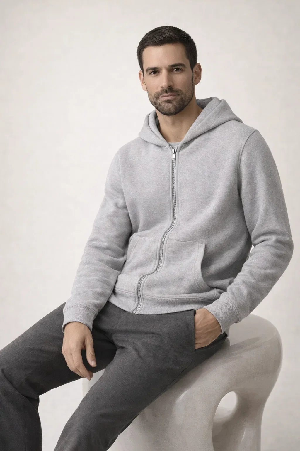 Signature Zip Light Grey