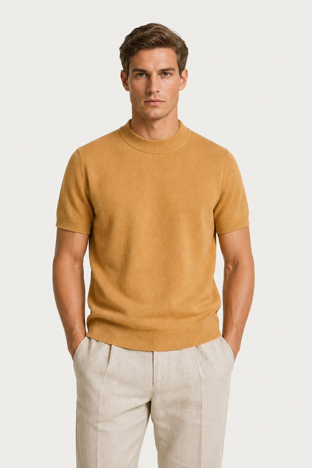 Azure Knit Tee Camel