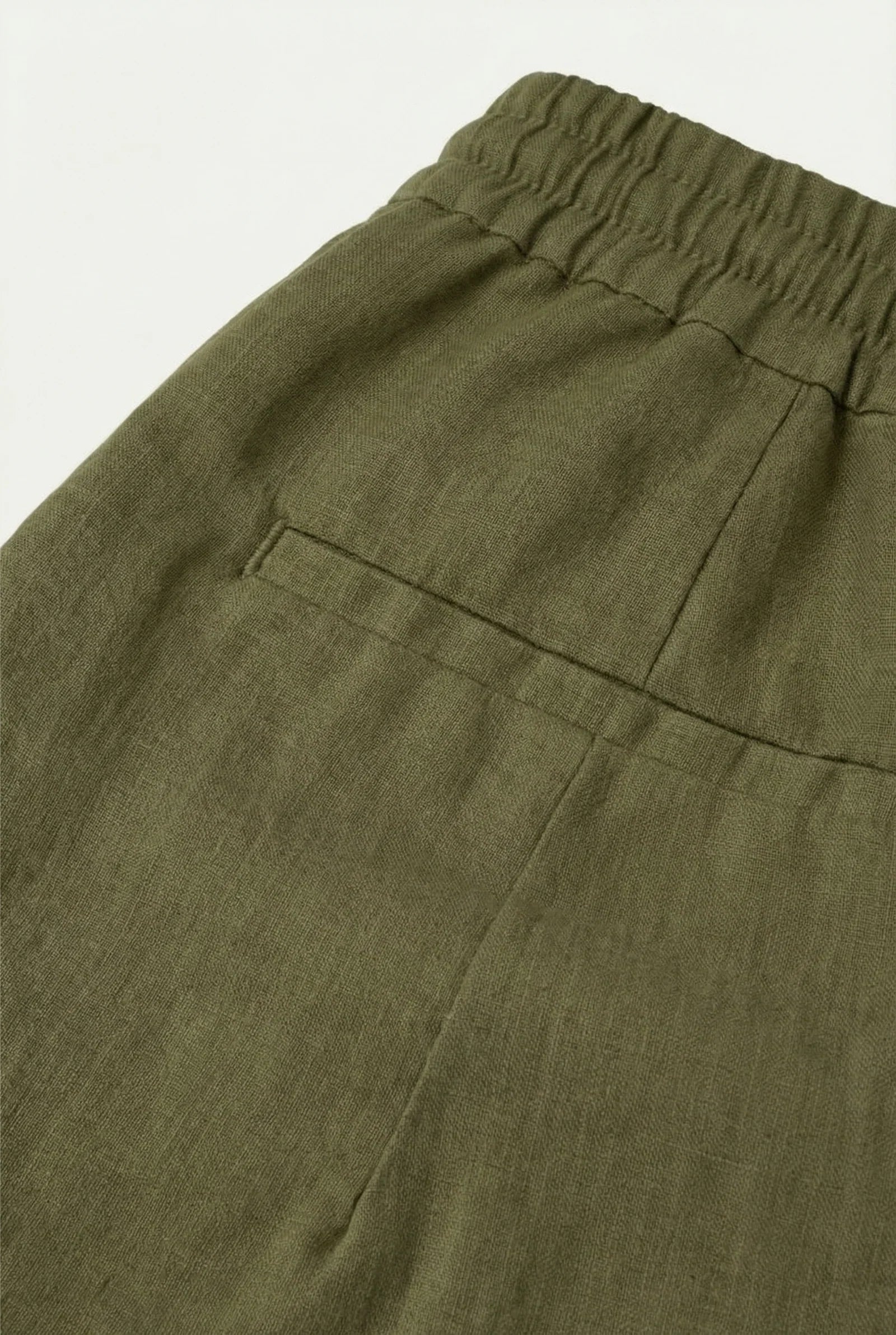Olive Linen Bayside Shorts