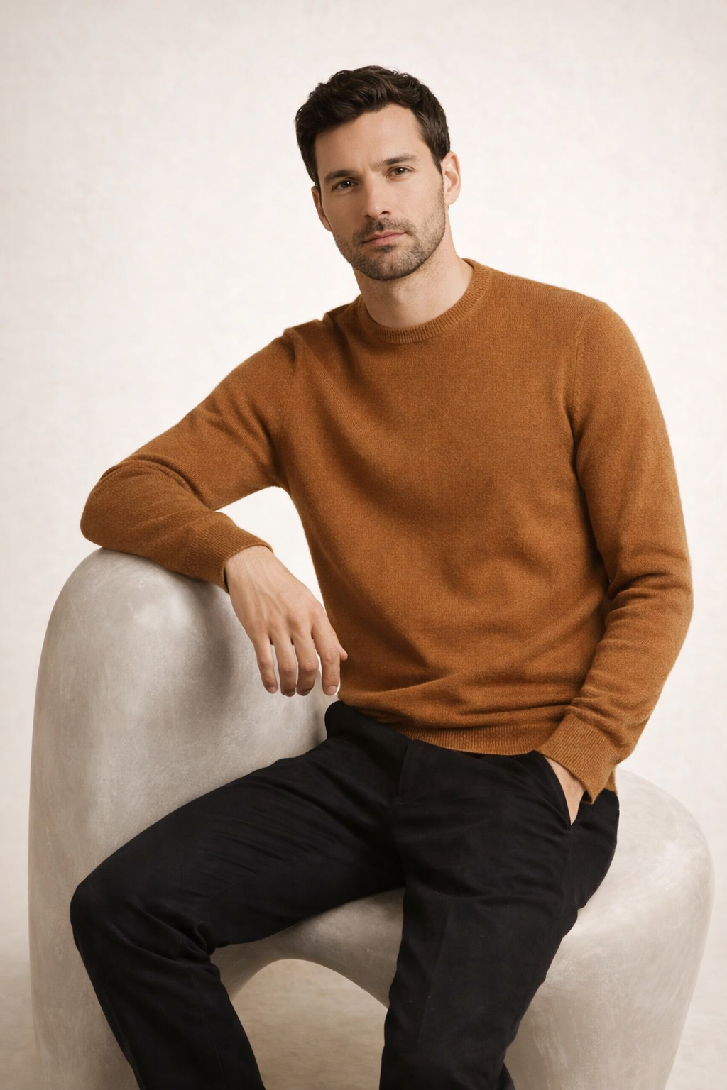 Fine Wool Crewneck Caramel