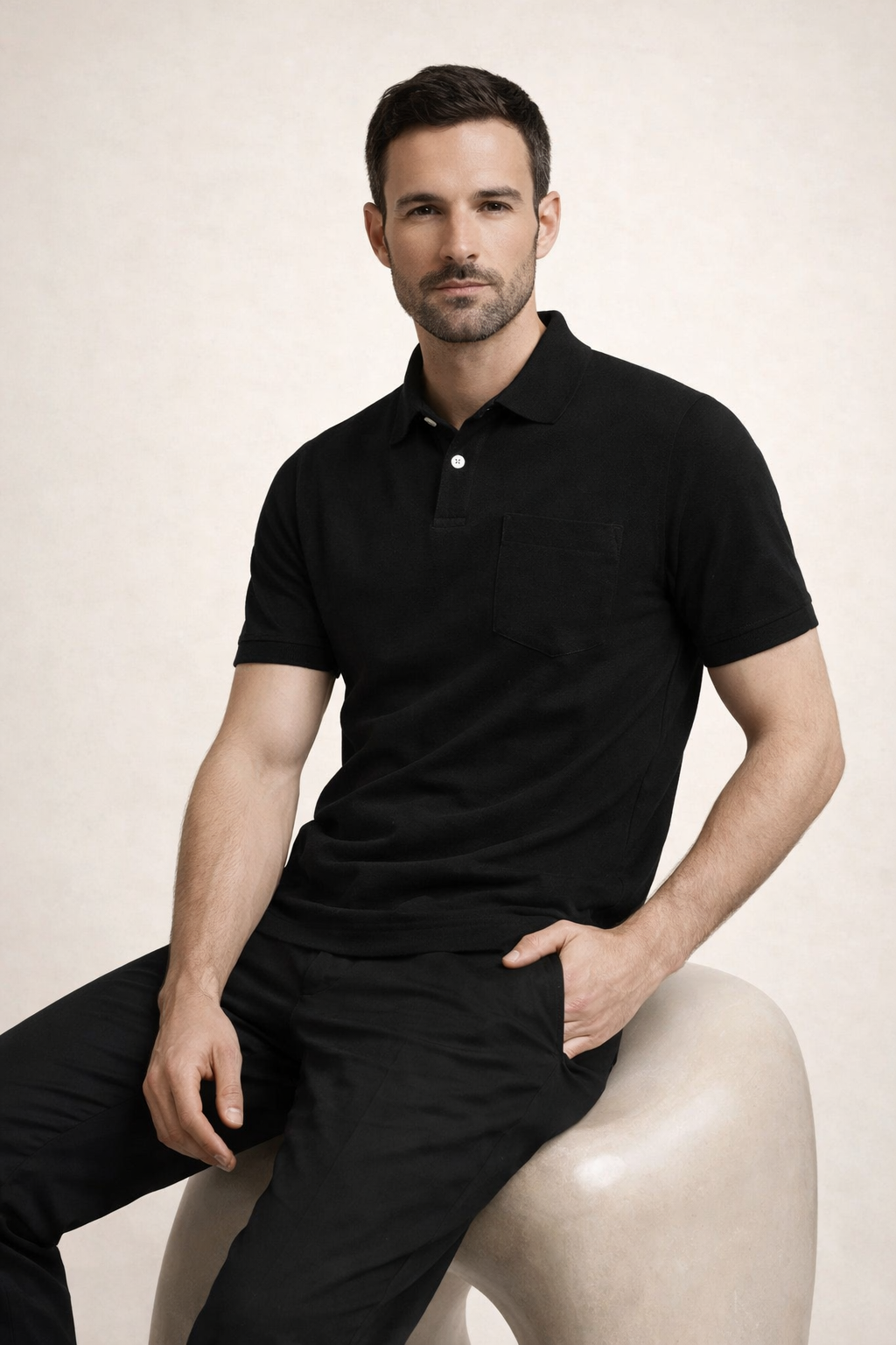 Riviera Terry Polo Black