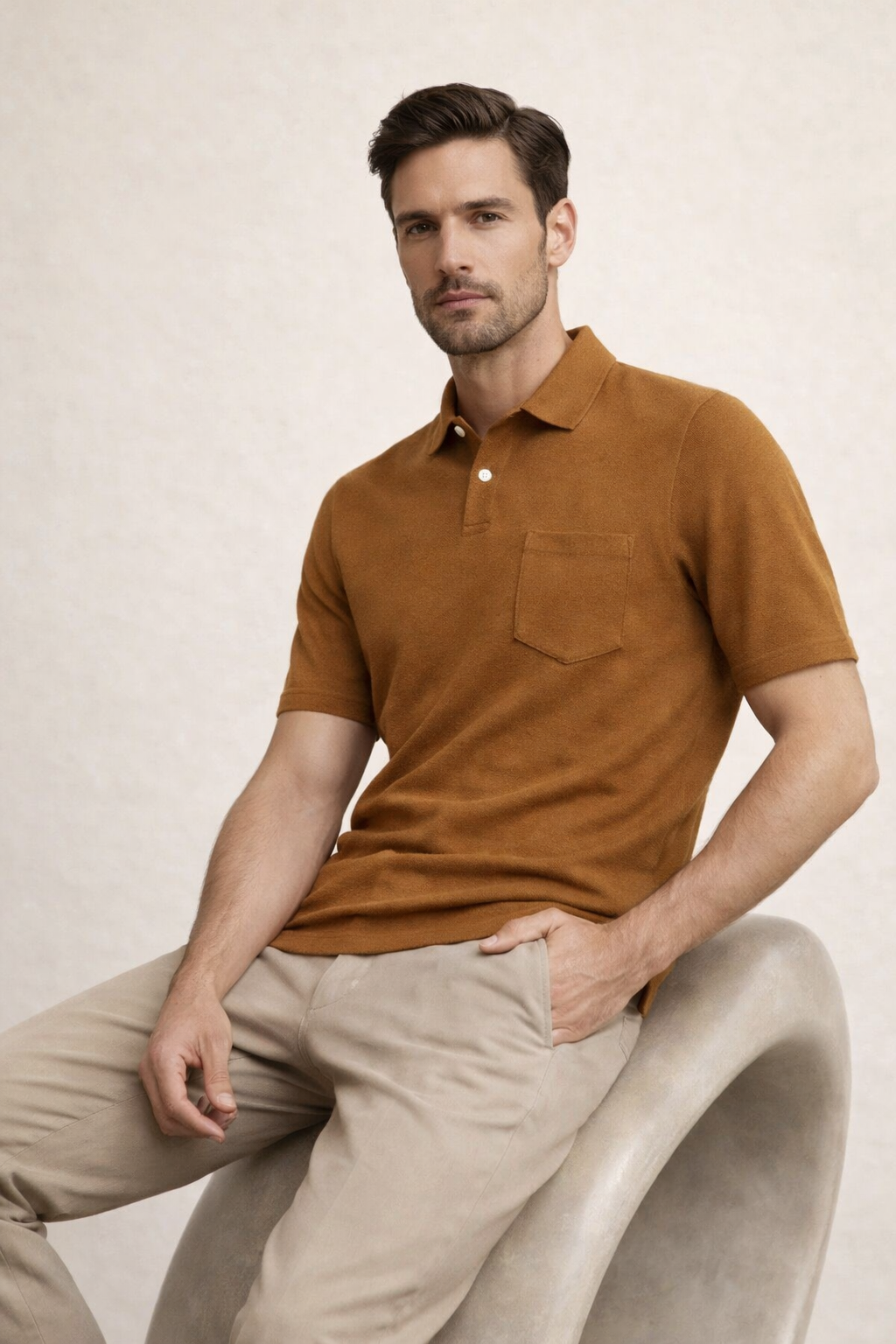 Riviera Terry Polo Hazelnut