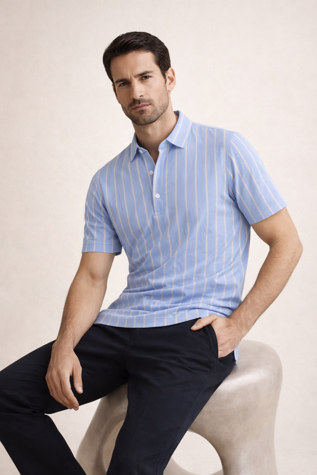 Heritage Stripe Sleeve Light Blue