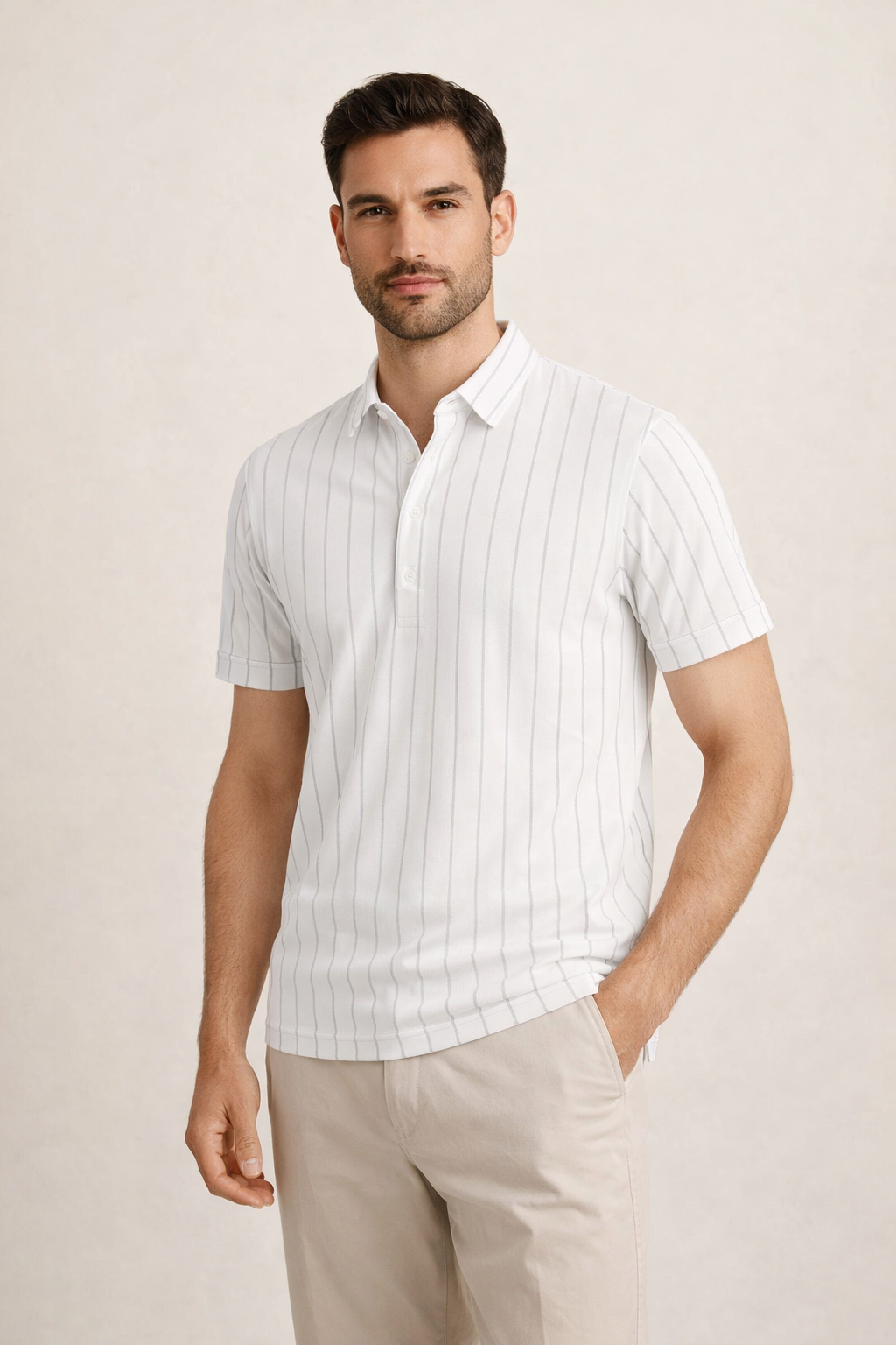 Heritage Stripe Sleeve White