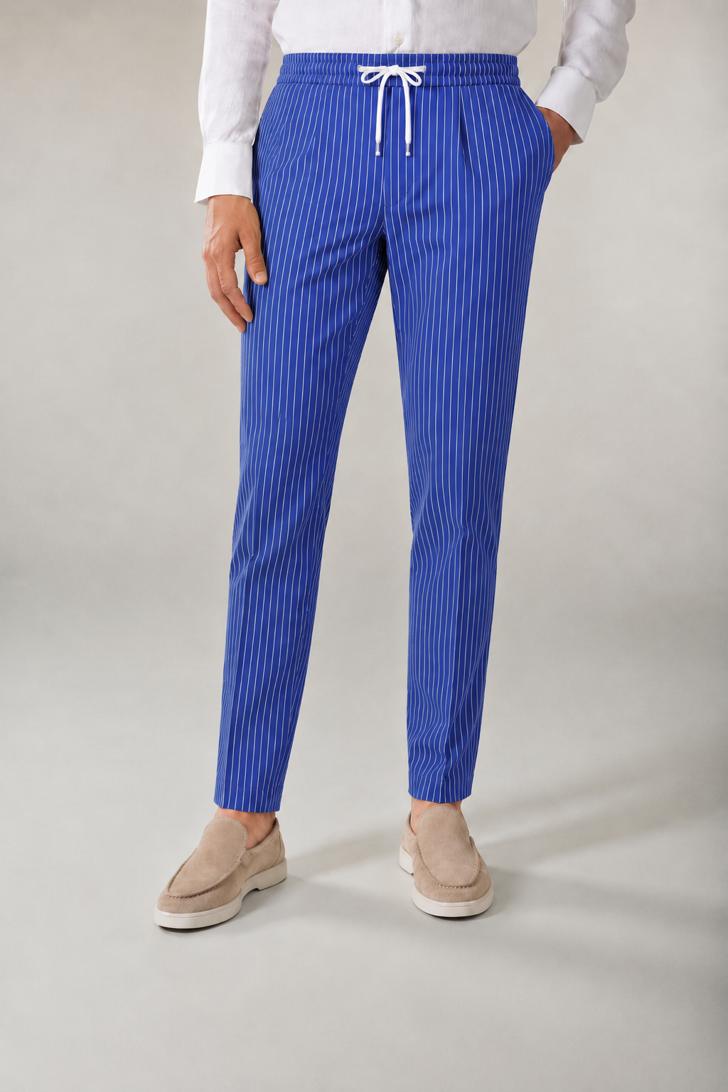 Amalfi Linen Stripe Pants Blue