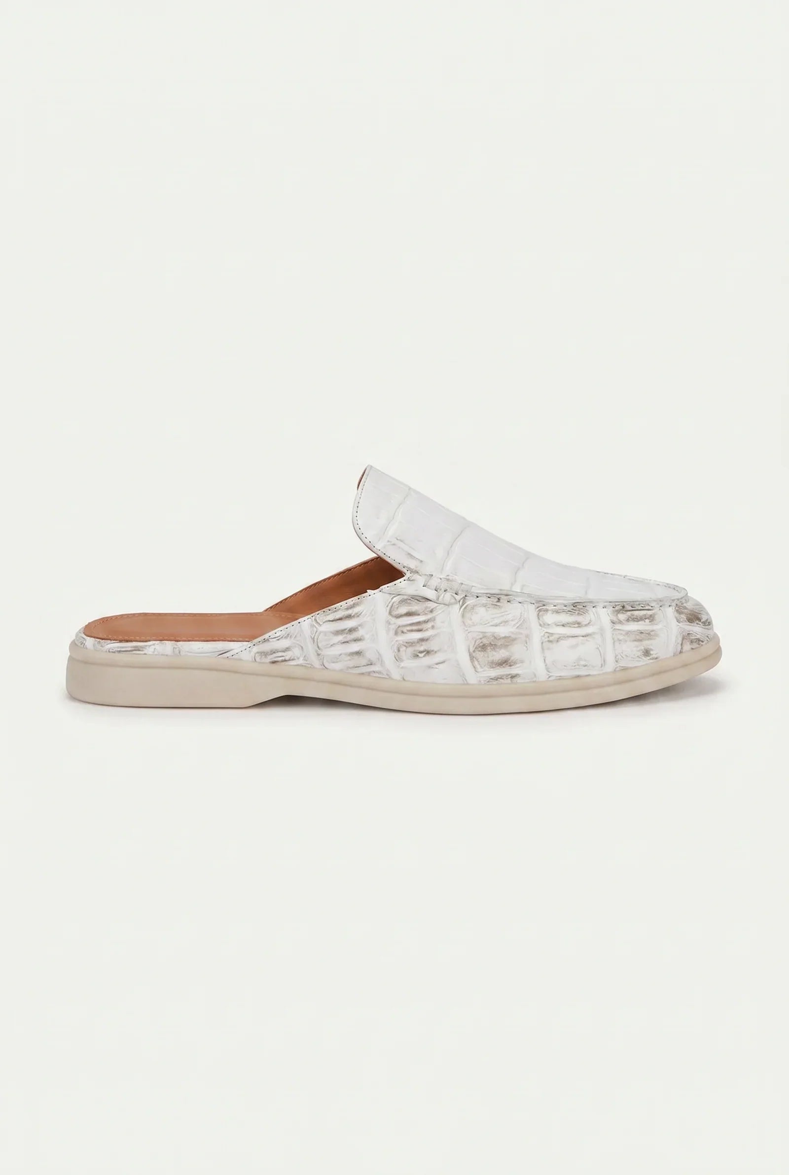 Croco Mule Yacht White