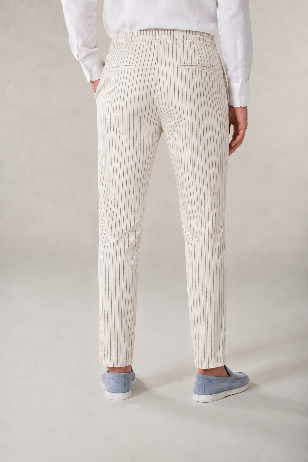 Amalfi Linen Stripe Pants White