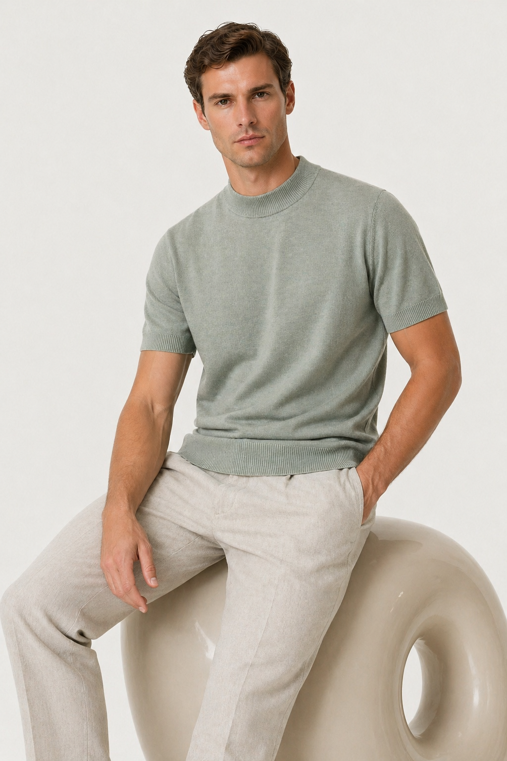 Azure Knit Tee Sage Green