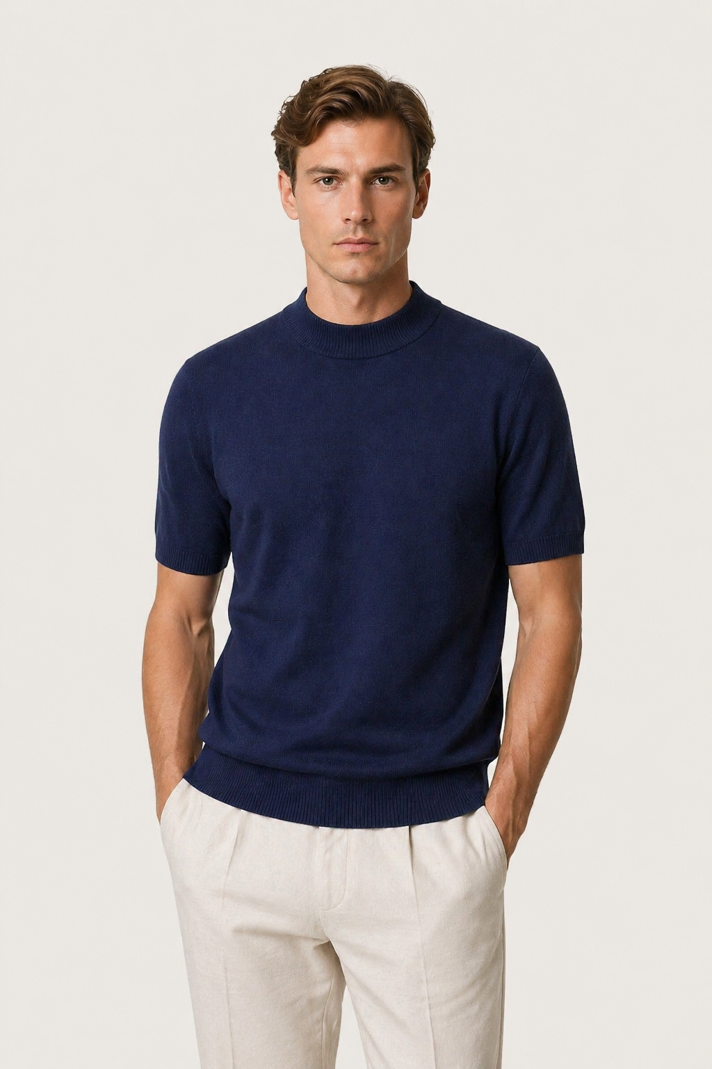 Azure Knit Tee Navy