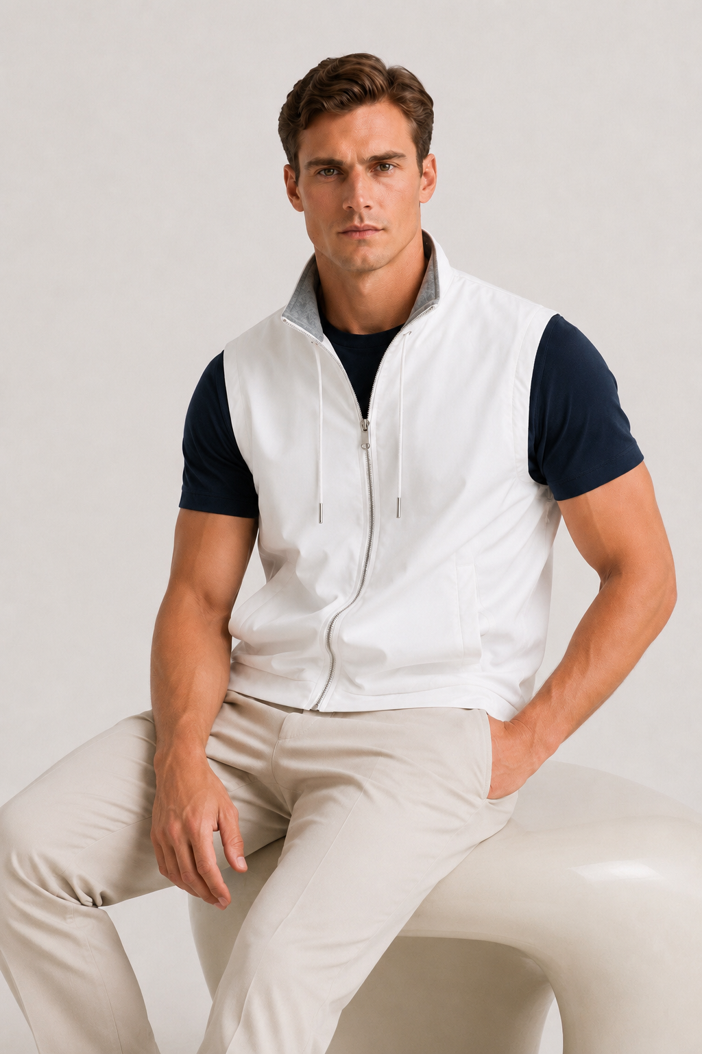 Valecour Reversible Vest Ivory