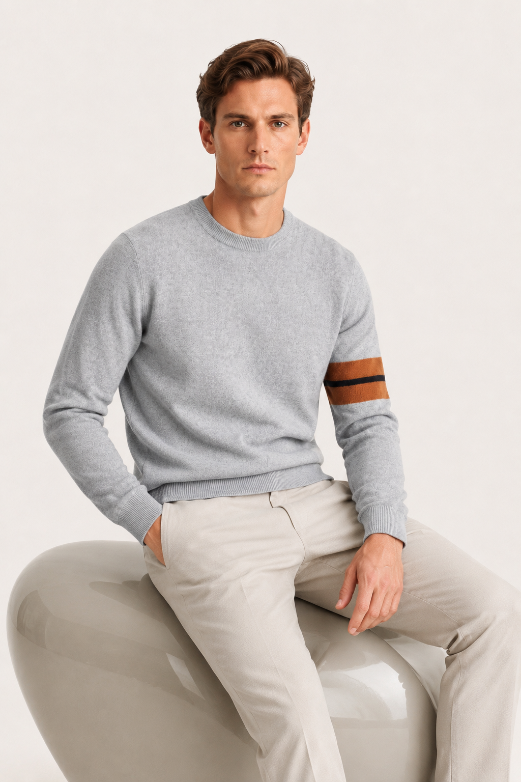 Sereno Cashmere Crewneck Light Grey