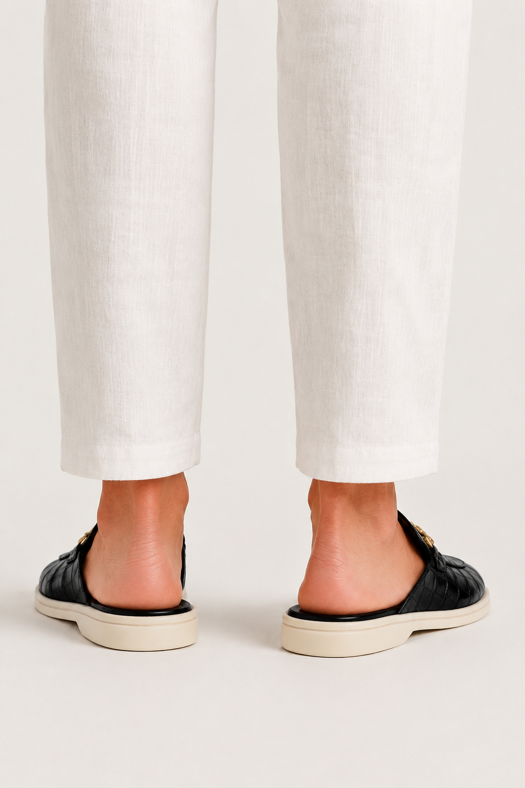 Croco Mule Gloss Black