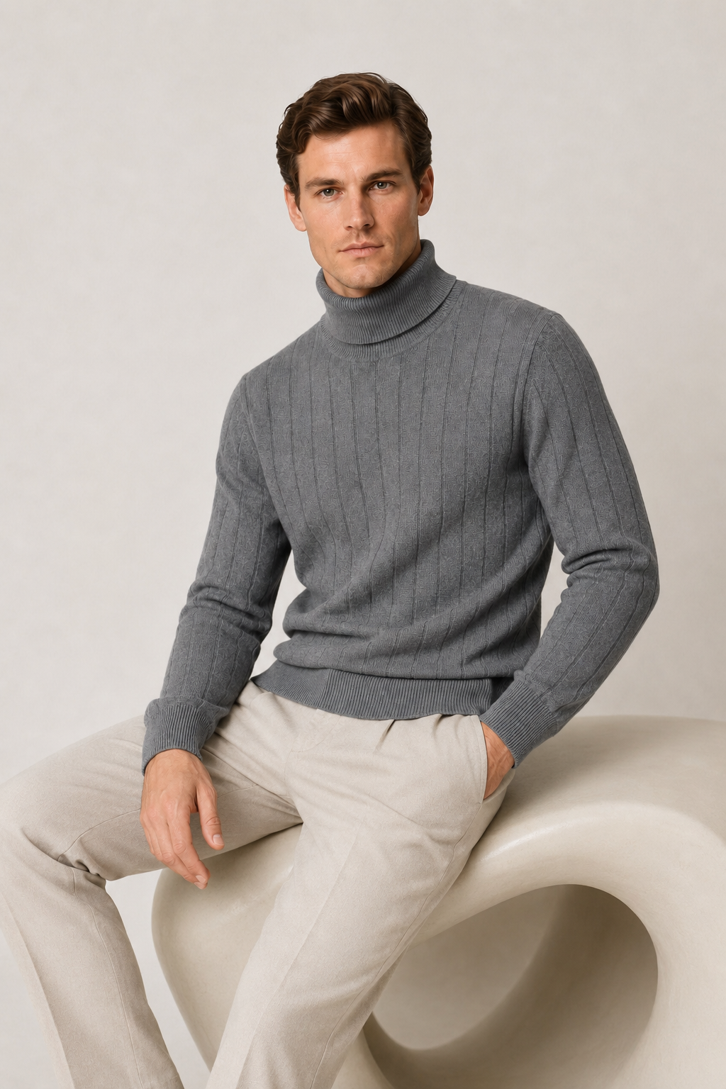 Tailored Turtleneck Grey