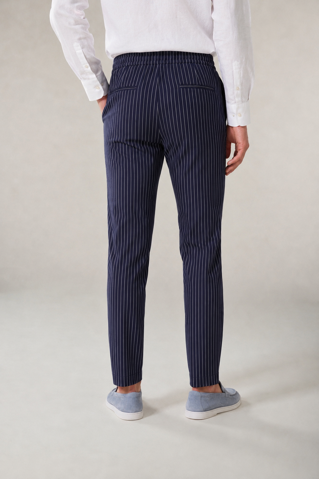 Amalfi Linen Stripe Pants Black