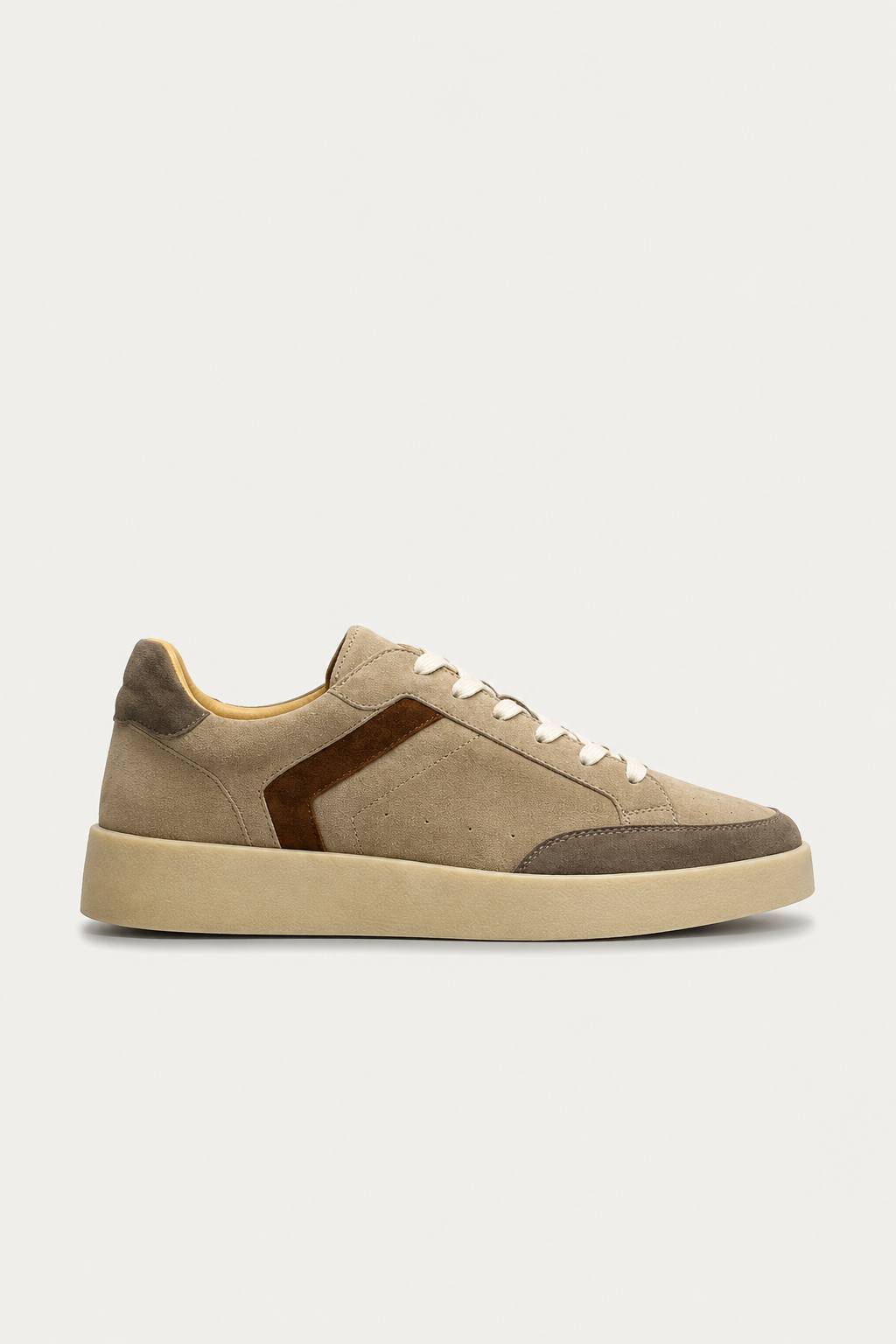 Verona Suede Sneaker Beige/Dark Brown