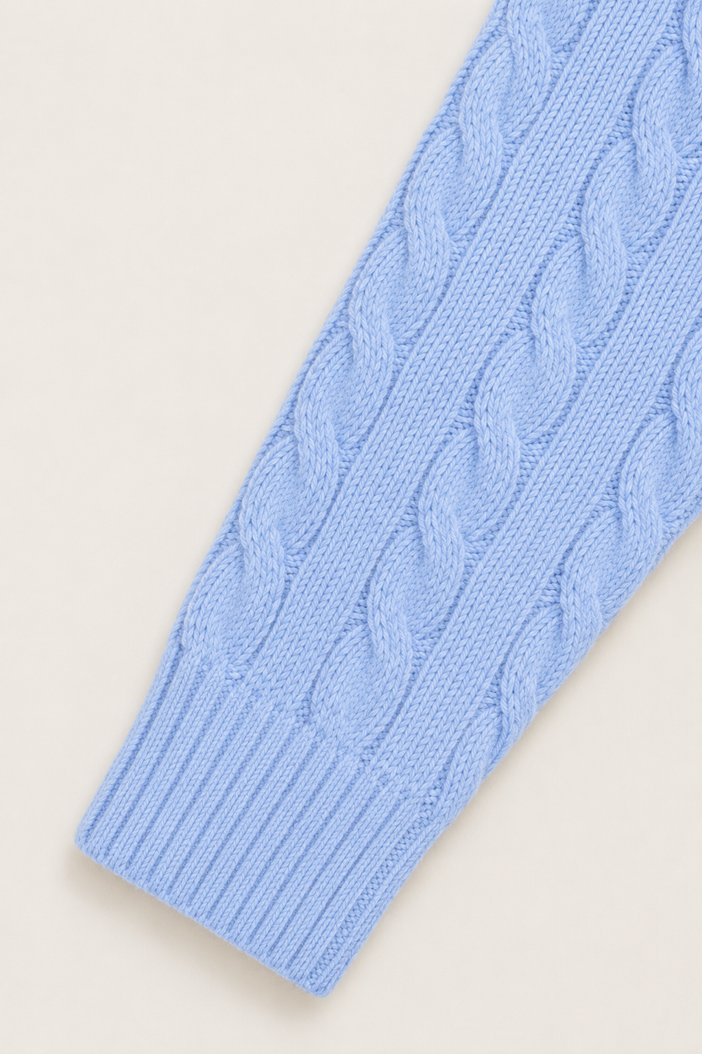 Classic Cable Quarter Zip Light Blue