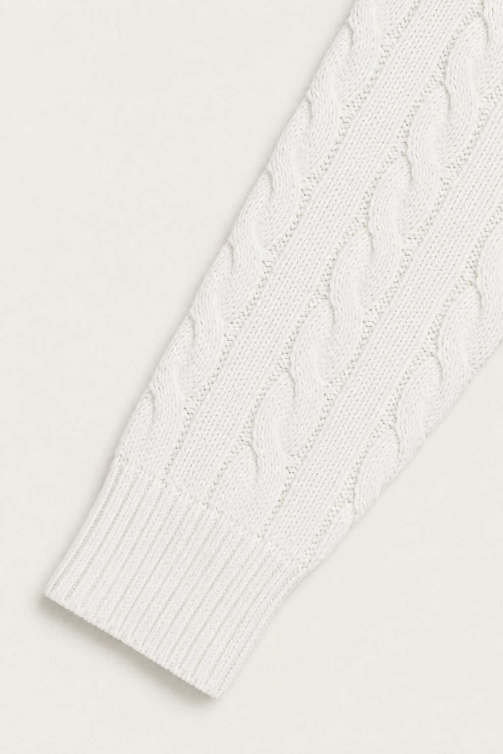 Classic Cable Quarter Zip White