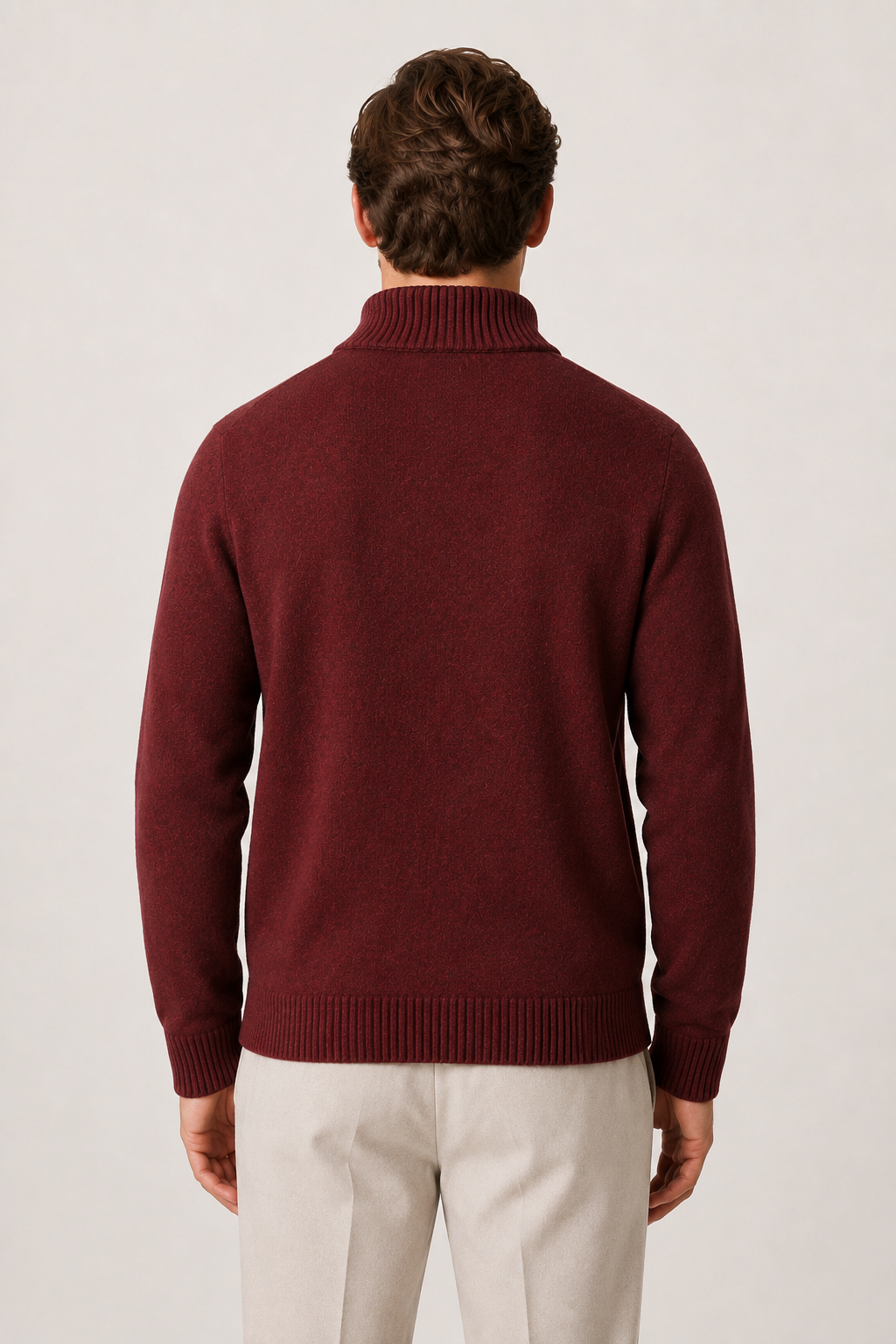Knit Button Cardigan Marroon