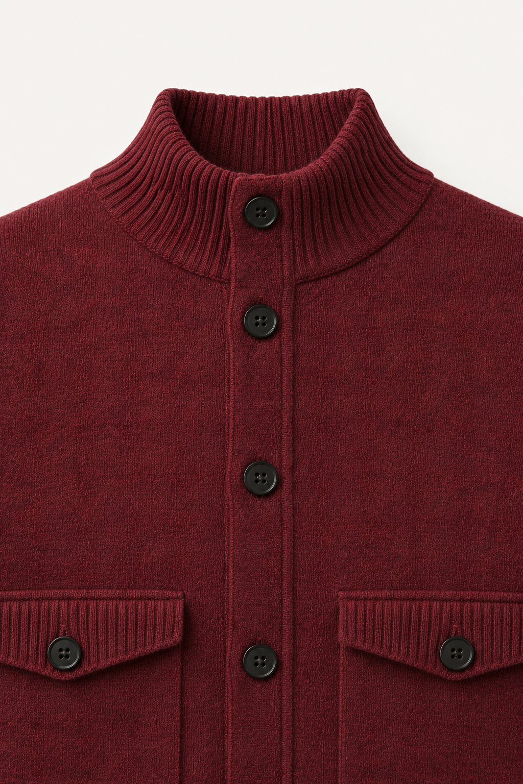 Knit Button Cardigan Marroon