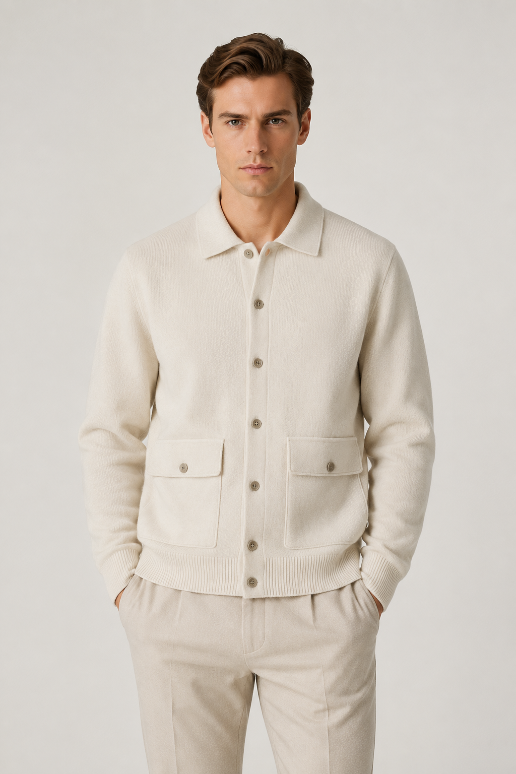 Valmont Button Knit Ivory
