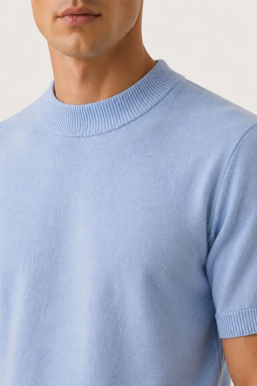 Azure Knit Tee Light Blue