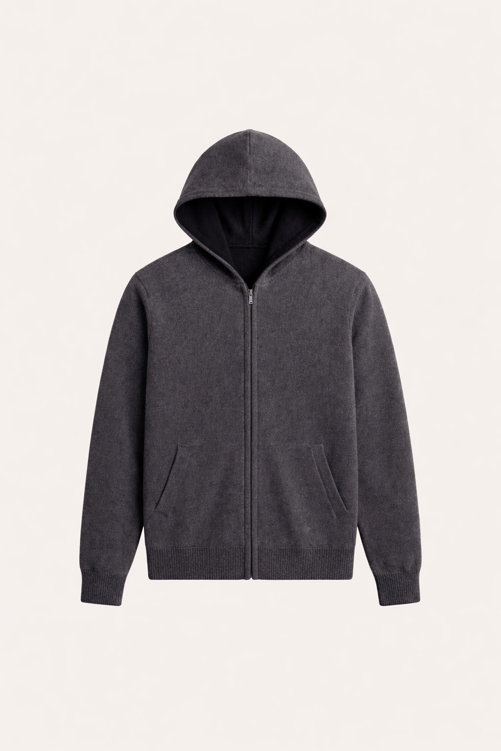 Reversible Hooded Zip Knit Gray & Black