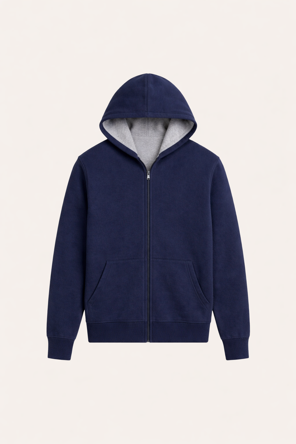 Reversible Hooded Zip Knit Gray & Blue