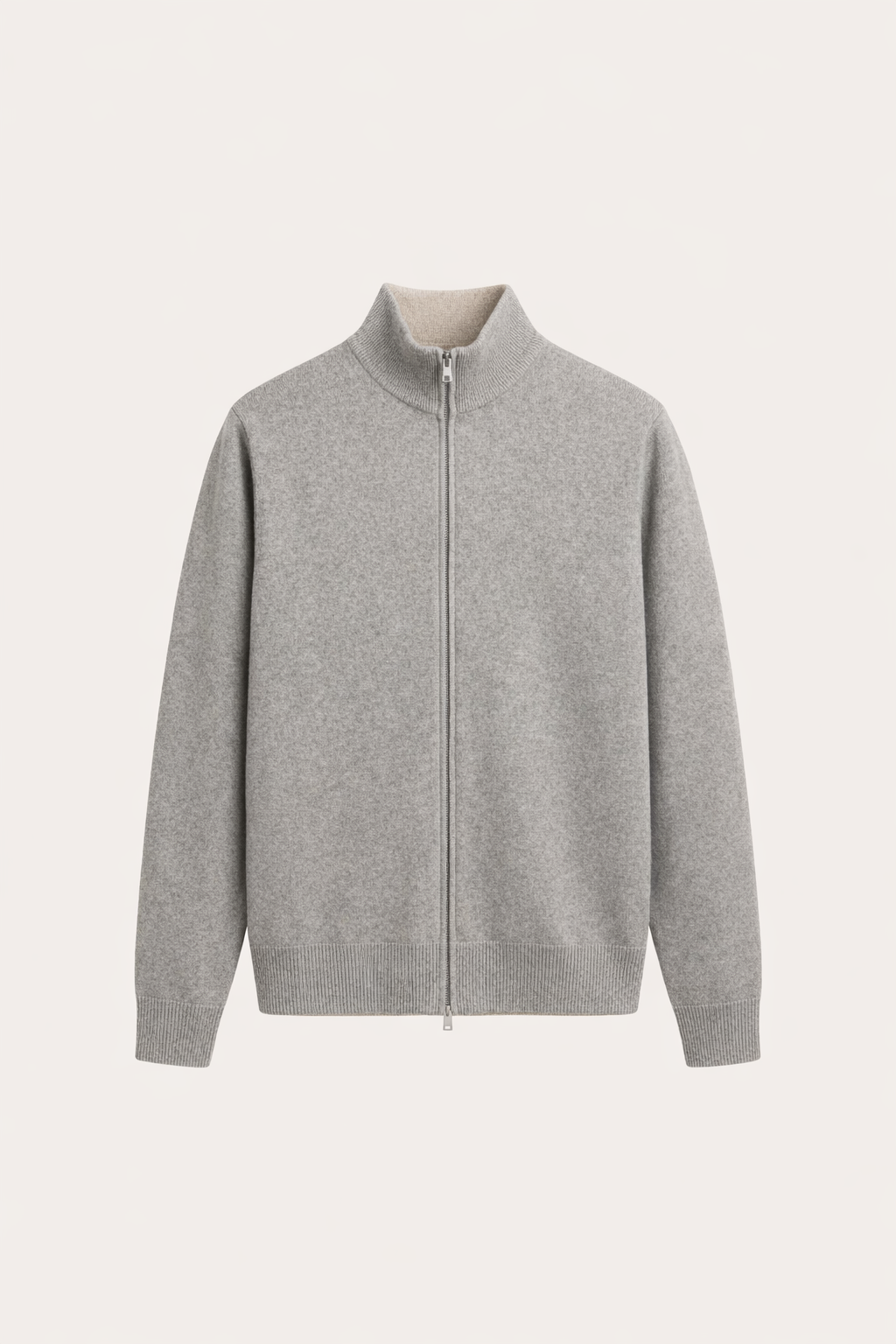 Reversible Zip Knit Beige & Gray