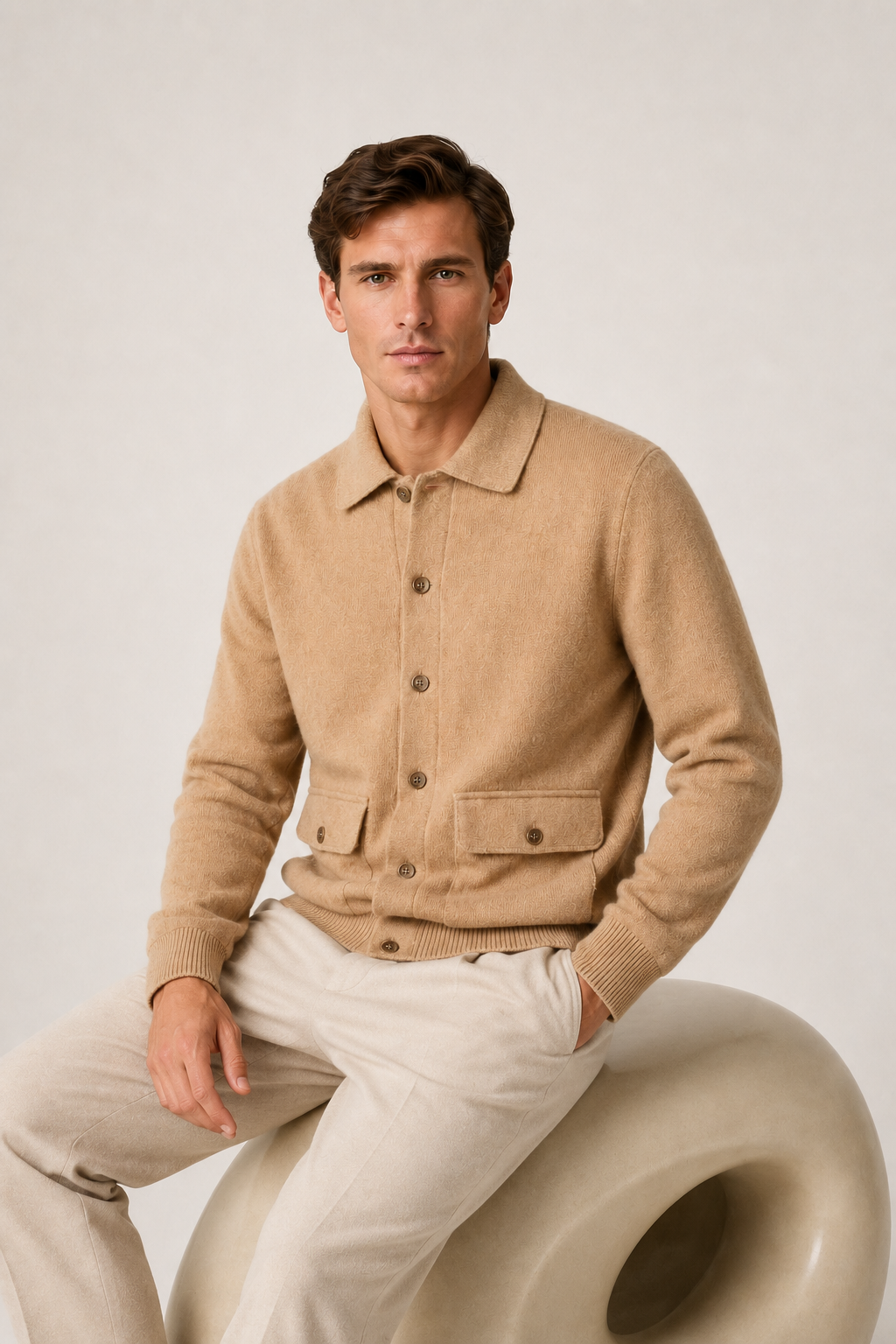 Valmont Button Knit Camel